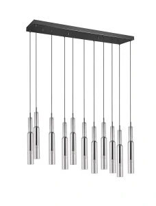 Lucent czarny | chrom DIP SWITCH LED 3 step dim. 11x2,8W 2300+3000+4000K Lampa wisząca ściemnialna