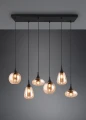 Lampa wisząca Lumina czarny mat | bursztynowy 6xE14 trio 317000613 noxbox lampynox www.lampynox.pl