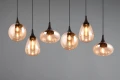 Lampa wisząca Lumina czarny mat | bursztynowy 6xE14 trio 317000613 noxbox lampynox www.lampynox.pl