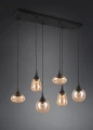 Lampa wisząca Lumina czarny mat | bursztynowy 6xE14 trio 317000613 noxbox lampynox www.lampynox.pl