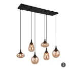 Lumina czarny mat | bursztynowy 6xE14 Lampa wisząca