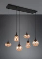 Lampa wisząca Lumina czarny mat | bursztynowy 6xE14 trio 317000613 noxbox lampynox www.lampynox.pl