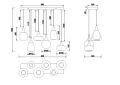 Lampa wisząca Lumina czarny mat | bursztynowy 6xE14 trio 317000613 noxbox lampynox www.lampynox.pl