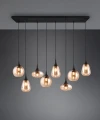 Lampa wisząca Lumina czarny mat | bursztynowy 8xE14 trio 317000813 noxbox lampynox www.lampynox.pl