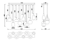Lampa wisząca Lumina czarny mat | bursztynowy 8xE14 trio 317000813 noxbox lampynox www.lampynox.pl