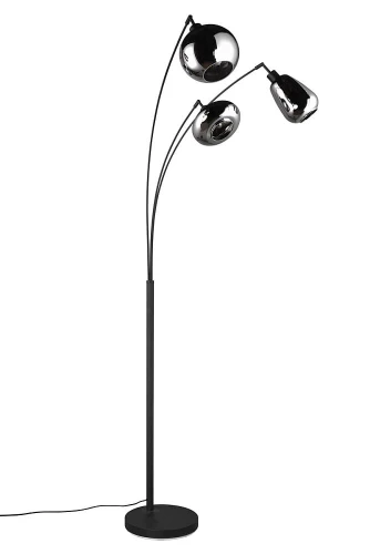Lampa podłogowa stojąca Lumina czarny mat | chromowany 3xE14 trio 417000332 | 4017807581201 noxbox lampynox www.lampynox.pl