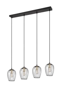 Grid czarny mat 4xE27 Lampa wisząca