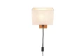 Kinkiet ścienny snake z włącznikiem Nilam brąz | biały E27 + LED 3,1W 3000K trio 212870236 noxbox lampynox www.lampynox.pl