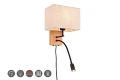 Kinkiet ścienny snake z włącznikiem Nilam brąz | biały E27 + LED 3,1W 3000K trio 212870236 noxbox lampynox www.lampynox.pl