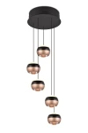 Orbit czarny mat | kawa LED 3 step dim. DIP SWITCH 5x8W 2300+3000+4000K Lampa wisząca ściemnialna