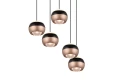 Lampa wisząca ściemnialna Orbit czarny mat | kawa LED 3 step dim. DIP SWITCH 5x8W 2300+3000+4000K trio 344430532 | 4017807578867