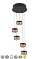 Lampa wisząca ściemnialna Orbit czarny mat | kawa LED 3 step dim. DIP SWITCH 5x8W 2300+3000+4000K trio 344430532 | 4017807578867