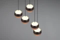 Lampa wisząca ściemnialna Orbit czarny mat | kawa LED 3 step dim. DIP SWITCH 5x8W 2300+3000+4000K trio 344430532 | 4017807578867
