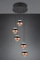 Lampa wisząca ściemnialna Orbit czarny mat | kawa LED 3 step dim. DIP SWITCH 5x8W 2300+3000+4000K trio 344430532 | 4017807578867