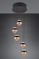 Lampa wisząca ściemnialna Orbit czarny mat | kawa LED 3 step dim. DIP SWITCH 5x8W 2300+3000+4000K trio 344430532 | 4017807578867
