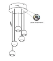 Lampa wisząca ściemnialna Orbit czarny mat | kawa LED 3 step dim. DIP SWITCH 5x8W 2300+3000+4000K trio 344430532 | 4017807578867