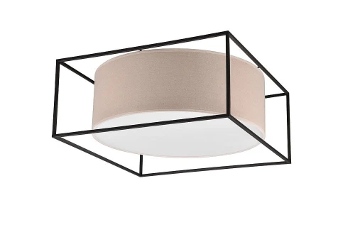 Lampa sufitowa Ross czarny mat | beż 3xE27 trio 603100344 | 4017807567755
