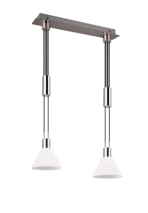 Stanley nikiel mat | biały 2xE27 Lampa wisząca