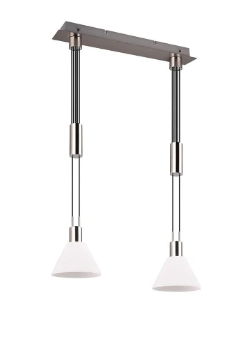 Lampa wisząca Stanley nikiel mat | biały 2xE27 trio 319500207 | 4017807574654