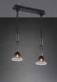 Lampa wisząca Stanley czarny mat | przydymiony 2xE27 trio 319500232 | 4017807574630