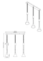 Lampa wisząca Stanley nikiel mat | biały 3xE27 trio 319500307 | 4017807574661