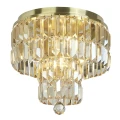 Łazienkowa lampa sufitowa z kryształami Empire 4LT Flush mosiądz | szampański kryształ Ø 50cm 6xE14 IP44 searchlight 61321-4SB
