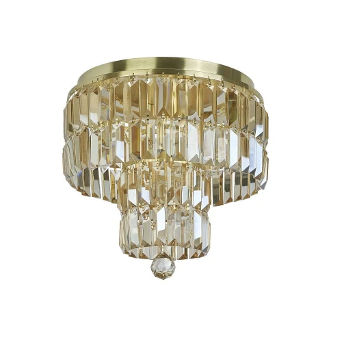 Łazienkowa lampa sufitowa z kryształami Empire 4LT Flush mosiądz | szampański kryształ Ø 50cm 6xE14 IP44 searchlight 61321-4SB