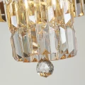 Łazienkowa lampa sufitowa z kryształami Empire 4LT Flush mosiądz | szampański kryształ Ø 50cm 6xE14 IP44 searchlight 61321-4SB