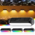 Kinkiet zewnętrzny solarny z czujnikiem zmierzchu SOE-1 solar czarny PIR LED 3000K RGB ecolight EC20115 | 5905036201153