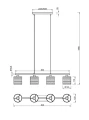 Lampa wisząca Bolzano brąz | czarny mat 4xE14 rl R31664032 | 4017807598339