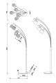 Lampa podłogowa Bolzano brąz | czarny mat 5xE14 rl R41665032 | 4017807598346