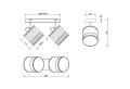 Spot Bolzano brąz | czarny mat 2xE14 rl R81662032 | 4017807598292