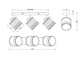 Spot Bolzano brąz | czarny mat 3xE14 rl R81663032 | 4017807598308