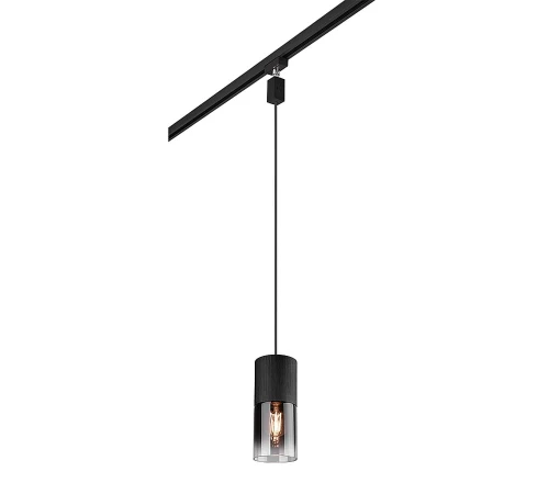 Lampa wisząca czarny mat Ø 10cm. E27 do systemu szyn 2-fazowych DUOLINE trio 73060132 | 4017807577518