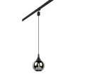 Lampa wisząca czarny mat | chrom Ø 18cm. E14 do systemu szyn 2-fazowych DUOLINE trio 73700132 | 4017807577501