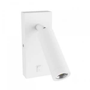 Madara Slim Switch biały GU10 regulowany kierunek Kinkiet ścienny z włącznikiem