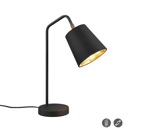 Lampka stołowa Buddy czarny mat E27 rl R51721032 | 4017807600414