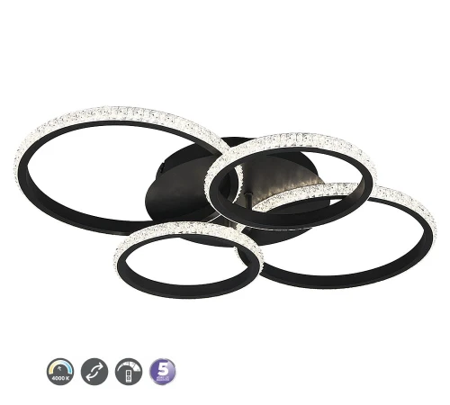 Lampa sufitowa ściemnialna Cires czarny mat LED 3 step dim. 27W 4000K rl R67364132 | 4017807600964