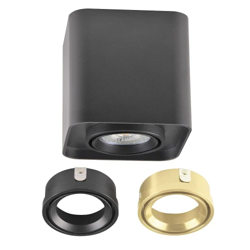 Downlight regulowany XENO kwadrat czarny-czarny | czarny-złoty szer. 10cm GU10 goldlux 325396 | 5901508325396
