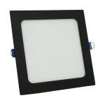 RIGEL S168 czarna kwadrat szer. 17cm. LED 10W 4000K 1200lm Oprawa podtynkowa z zasilaczem
