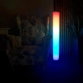Lampa podłogowa ściemnialna z pilotem STELLA biała LED dim. 12W RGB+W goldlux 325341 | 5901508325341
