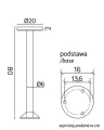 Lampa ogrodowa stojąca Rondo II RO-800 czarny wys. 80cm. LED 12W DIP SWITCH 3000 | 4000 | 6500K IP65 su-ma 94054099 | 5907632912822