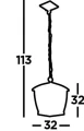 Zewnętrzna lampa wisząca Seattle czarny E27 IP44 Searchlight 6592BK | 5053423167374
