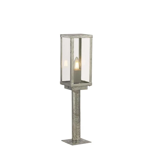 Lampa ogrodowa stojąca Box II Silver ocynk galwanizowany wys. 50cm. E27 IP44 searchlight 90151-500SI