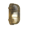 Kinkiet zewnętrzny Bulkhead owal rustykalny czarno-złoty E27 IP44 searchlight 61402BG