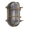 Kinkiet zewnętrzny Bulkhead owal rustykalny czarno-złoty E27 IP44 searchlight 61402BG