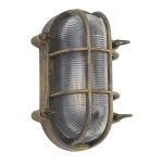 Bulkhead owal rustykalny czarno-złoty E27 IP44 Kinkiet zewnętrzny
