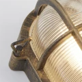 Kinkiet zewnętrzny Bulkhead owal rustykalny czarno-złoty E27 IP44 searchlight 61402BG