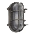 Kinkiet zewnętrzny Bulkhead owal rustykalny czarno-srebrny E27 IP44 searchlight 61402BS