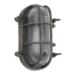 Bulkhead owal rustykalny czarno-srebrny E27 IP44 Kinkiet zewnętrzny